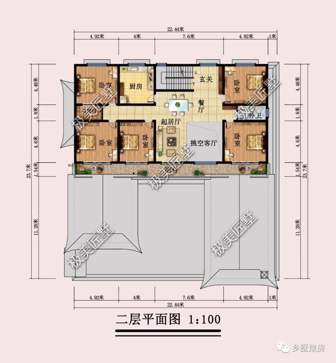卧室|22.44X23.7米建个带商铺的中式合院，蕴藏典雅大气，传三代不过时
