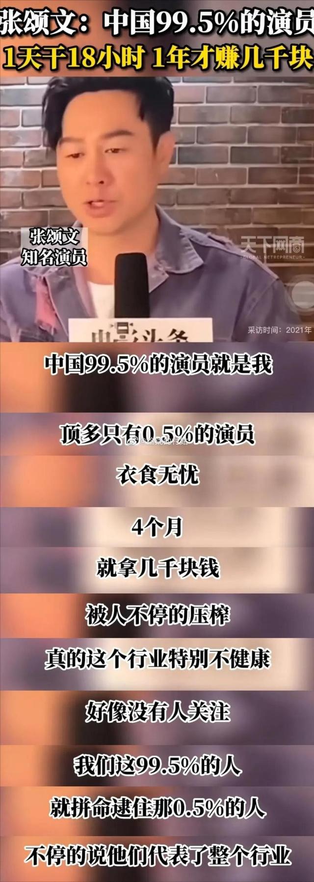 狂飙|《狂飙》主演称中国99.5%演员收入低、强度大!1年才赚几千引热议