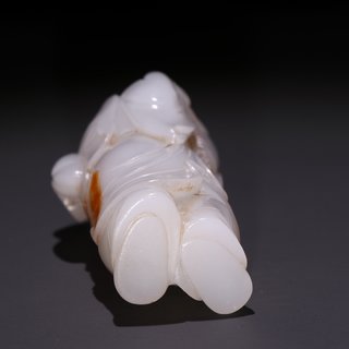 和田玉籽料|清 和田玉籽料举莲童子