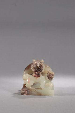 |玩家旧藏-高古玉“狩猎”摆件