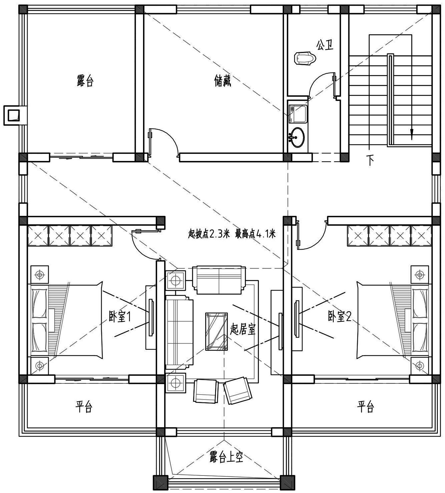 土建造价参考82万，面宽11.7m×进深13.5m 三层欧式风格别墅