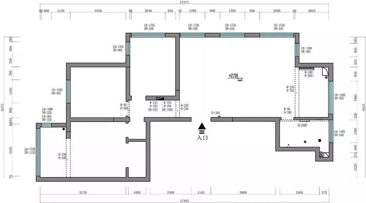 127平三室,客餐厅长吧台隔断,三扇落地窗!