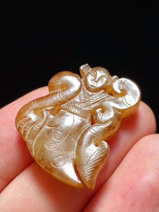 和田玉籽料|汉 和田玉籽料 玉舞人 舞人佩 挂件