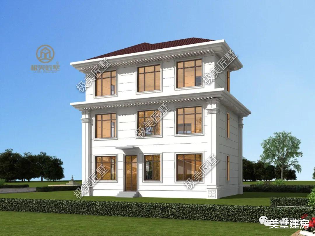 开间11.5米进深9米，占地仅百平，来栋混搭欧式风！