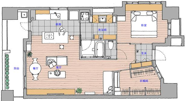 80后丁克夫妻家居生活照:住68㎡小宅,一屋二人,干净清爽有格调