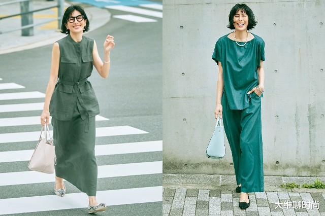 49岁奶奶长谷川理恵真会穿，运用亮色灵活搭配，给同龄人穿搭指南