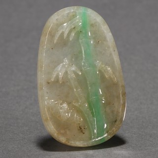 翡翠|清代 老翡翠松鹤延年纹牌