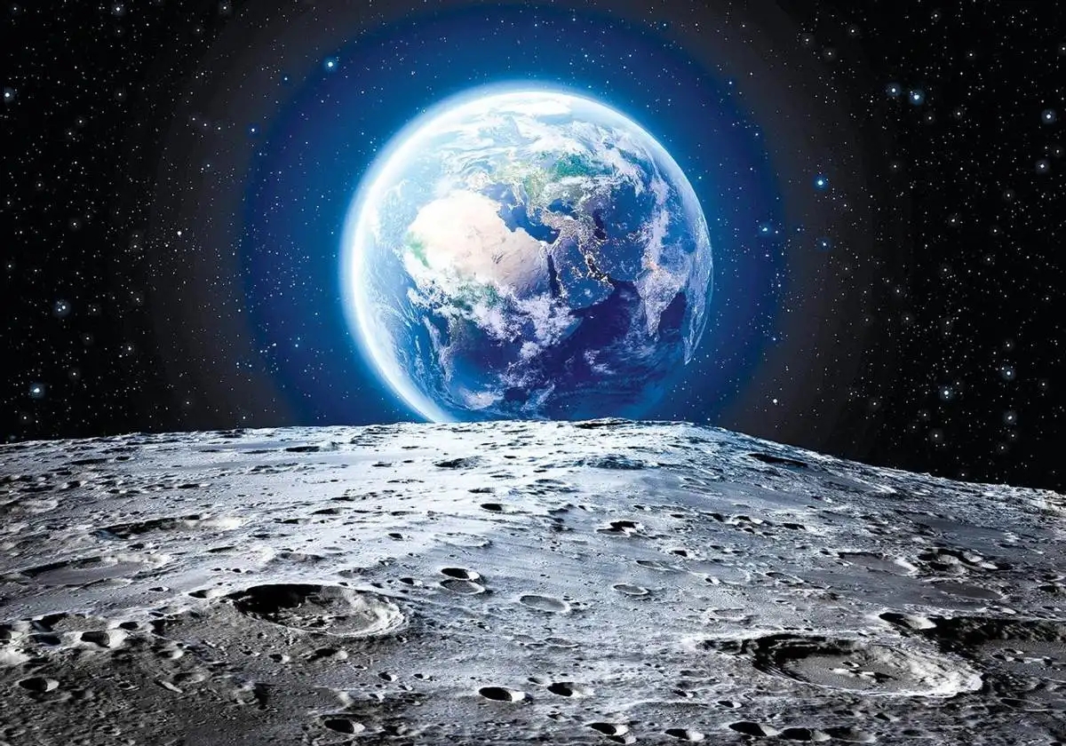 月球看地球实照图片