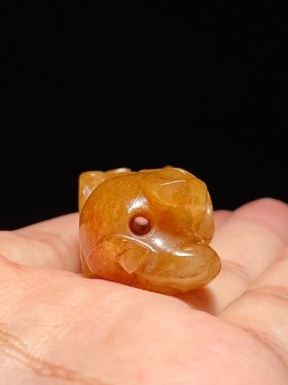 和田玉籽料|宋 和田玉籽料黄沁 方相氏 挂件 把件