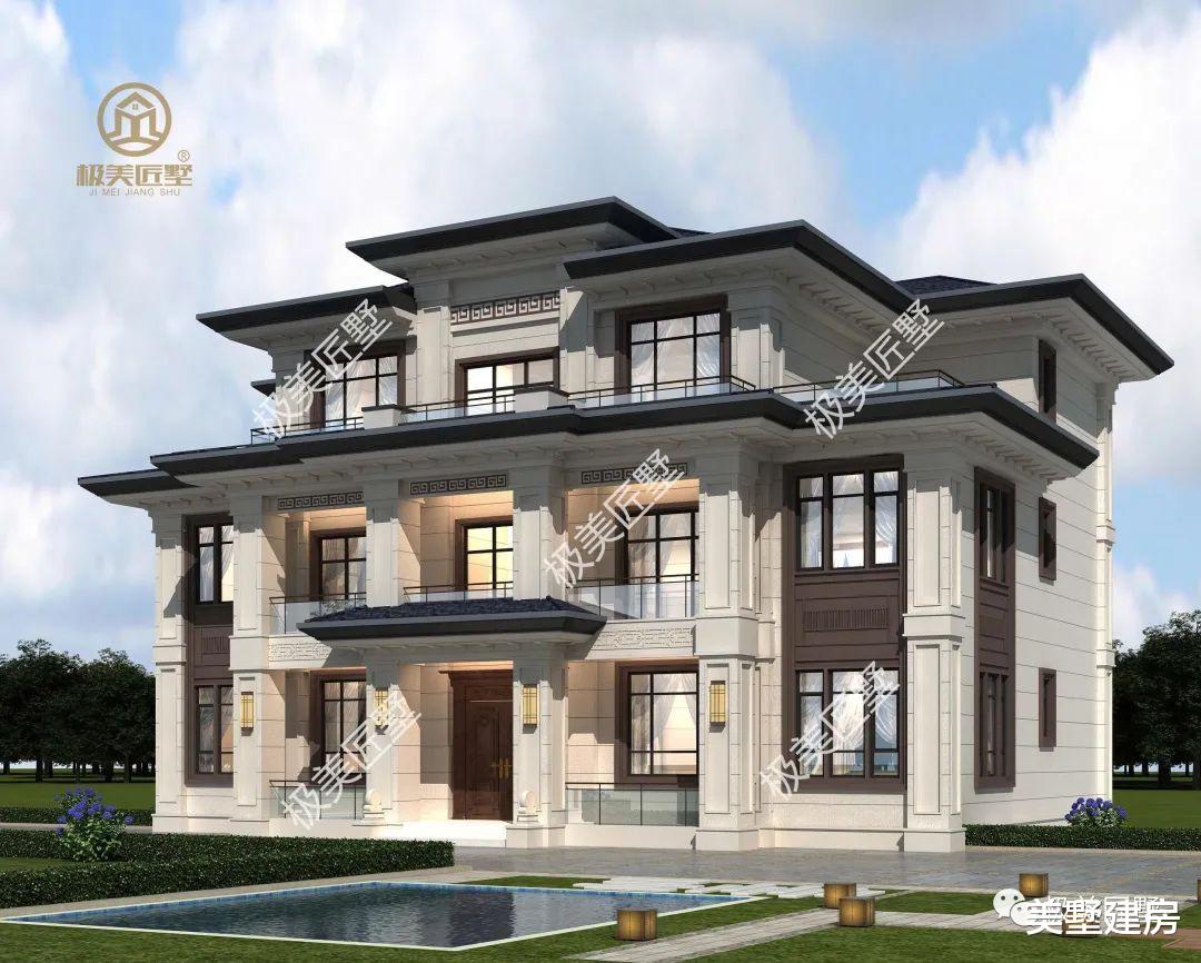 最气派的大开间新中式别墅,回家建一栋,让老乡羡慕一辈子!