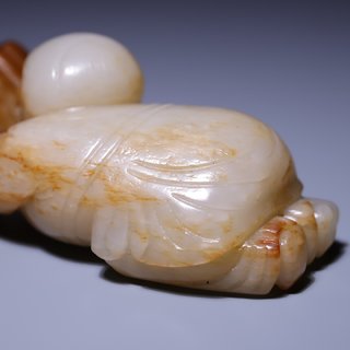 蜜蜡|和田玉童子抱莲