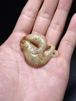 和田玉籽料|宋 和田玉籽料 双鱼珮 挂件 把件