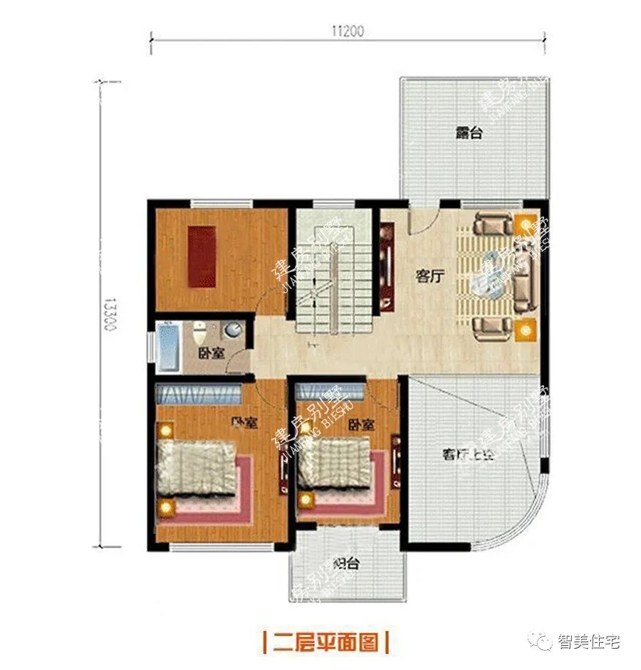 一栋两层半田园风格别墅,厨房单独建,这栋房子百年后也不过时