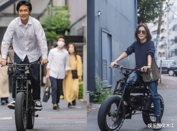 梁朝伟|刘嘉玲夫妇曝骑行照！梁朝伟站立骑车意气风发，白发变黑少年感足