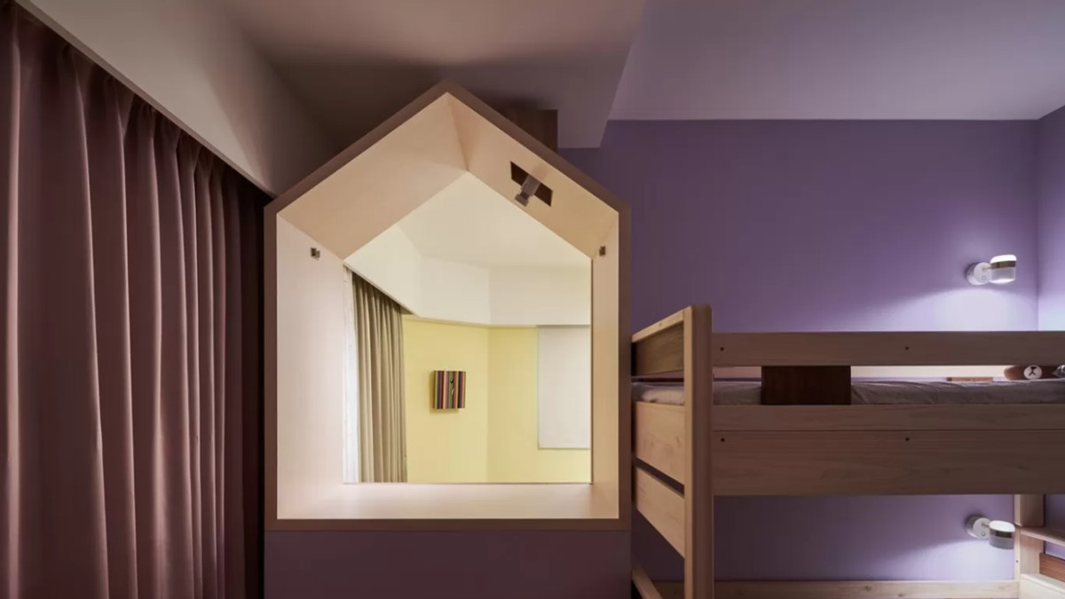 好机智！两个房间中间凿个洞做“室内窗”，多个挂衣区又趣味十足