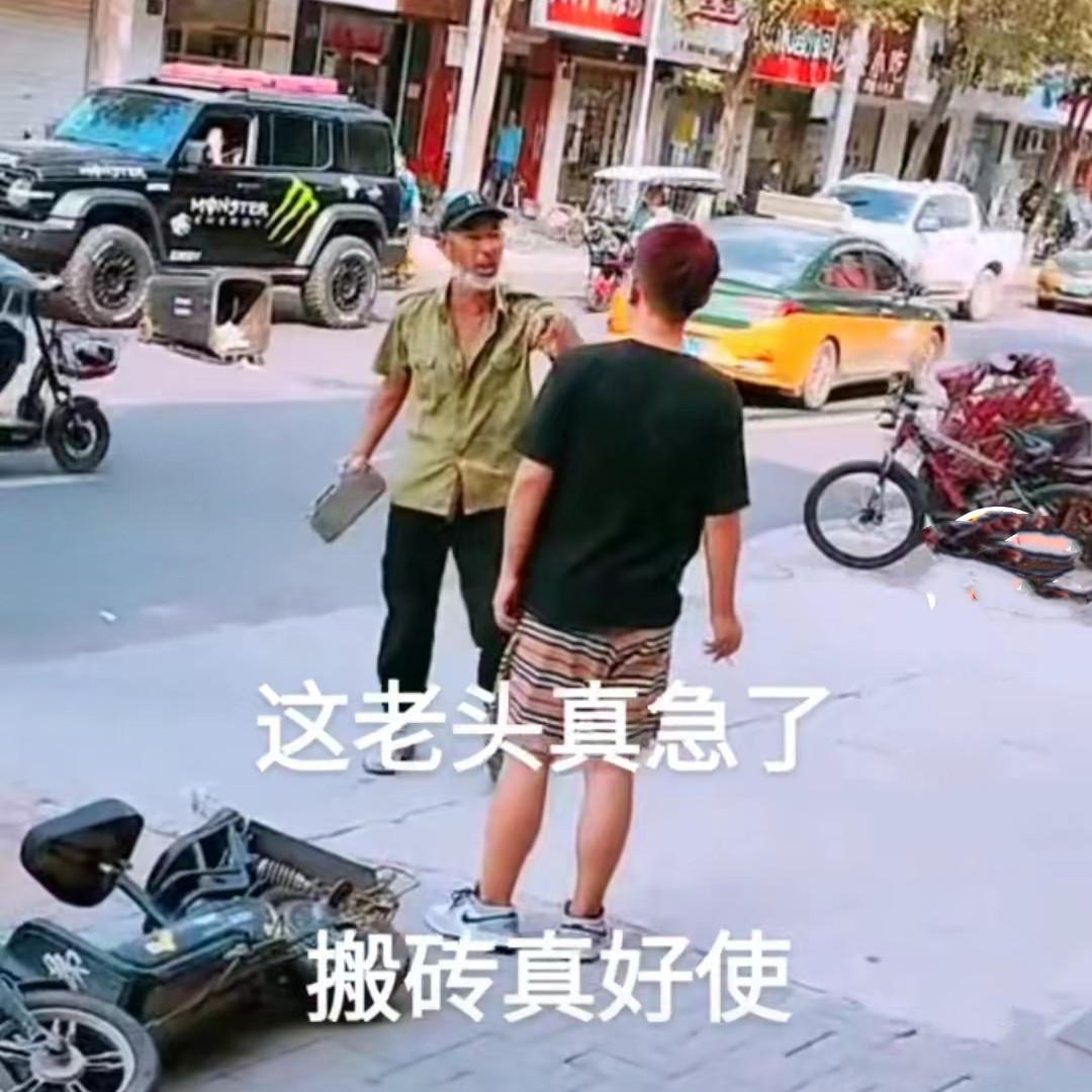 路过莫名被骂?河北一大爷捡了块砖头,年轻男子被吓得不敢说话