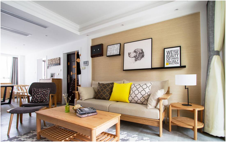 105㎡ 日式风,客厅不留一堵白墙,原来这么治愈又舒适