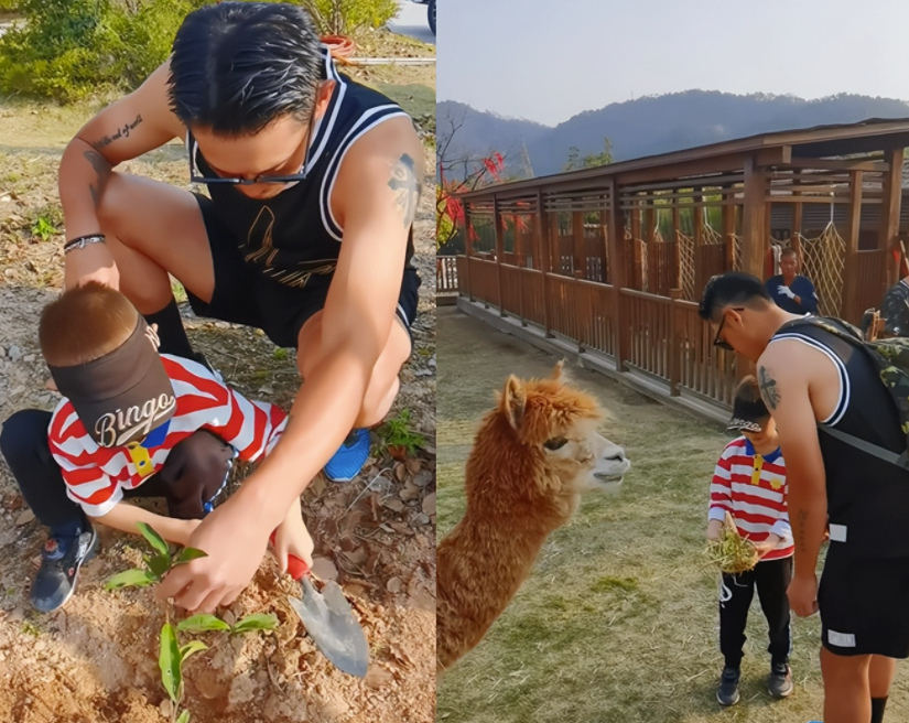 利物浦|谢杏芳一家沙滩玩乐！林丹皮肤黝黑成肌肉猛男，6岁儿子颜值好高