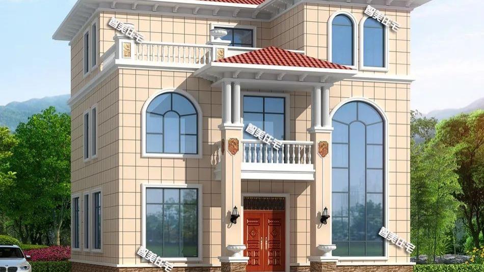 这栋别墅造价30万左右，造型简约的欧式风格，建造也没什么难度