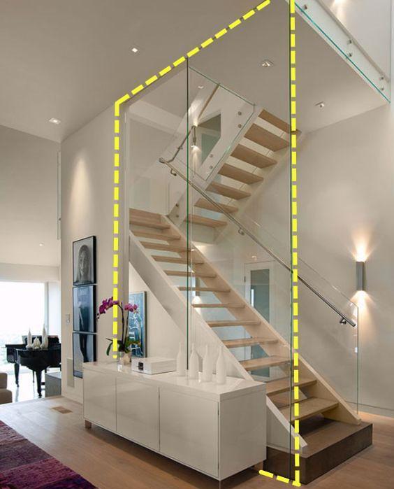 买了复式楼,楼梯两侧已经不流行砌墙了,一面玻璃装到顶,大气