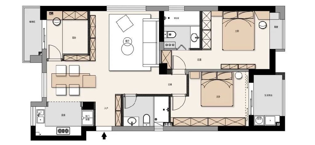 89㎡自然原木三居,收纳充足、干净舒适,把理想搬进日常!