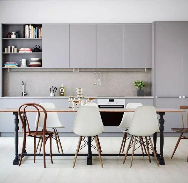 实用又流行的无把手橱柜,简洁又美观,绝对可以撑起家里的颜值