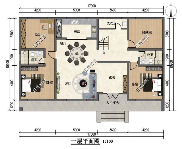 17×10米带大主卧的三层现代别墅,“L”型大露台和落地窗更配