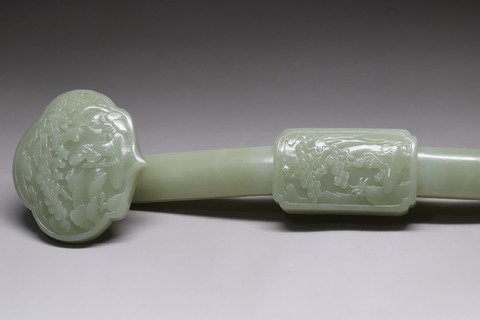 和田玉籽料|回流 舊藏和田玉籽料“松下高士图”玉如意