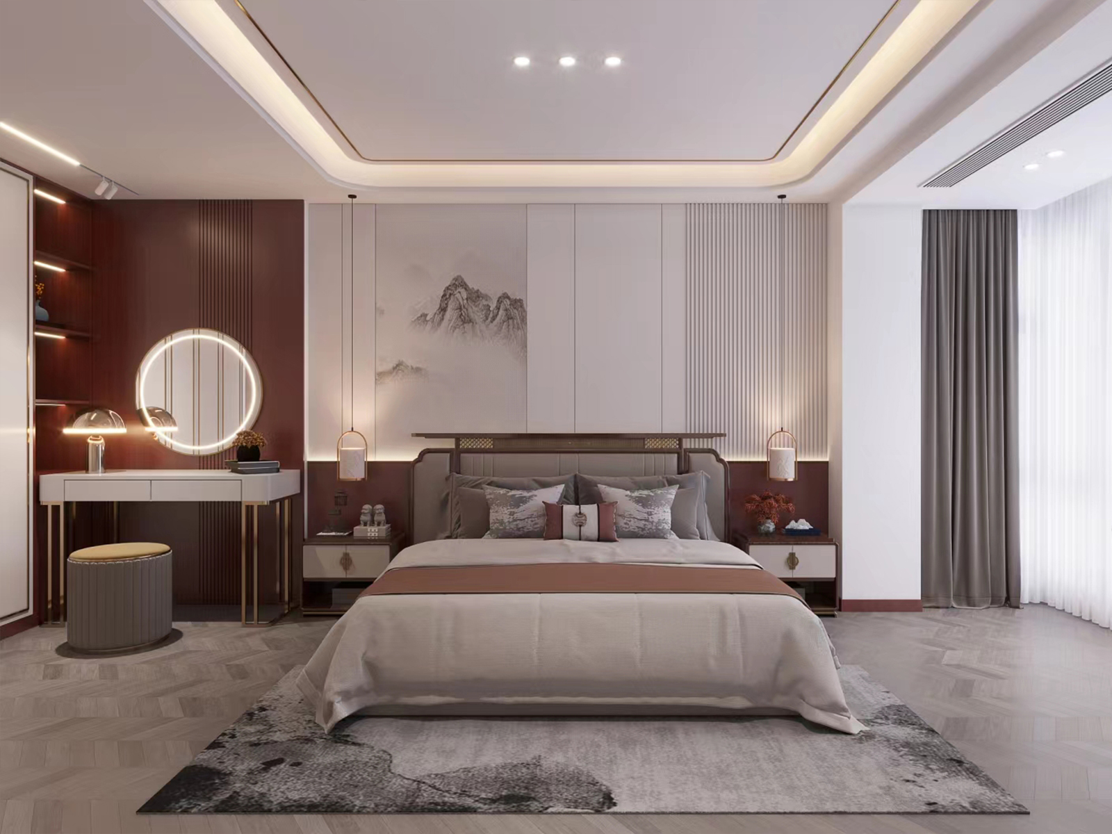 【鲁班装饰】傍山大院300㎡新中式风格,芳华