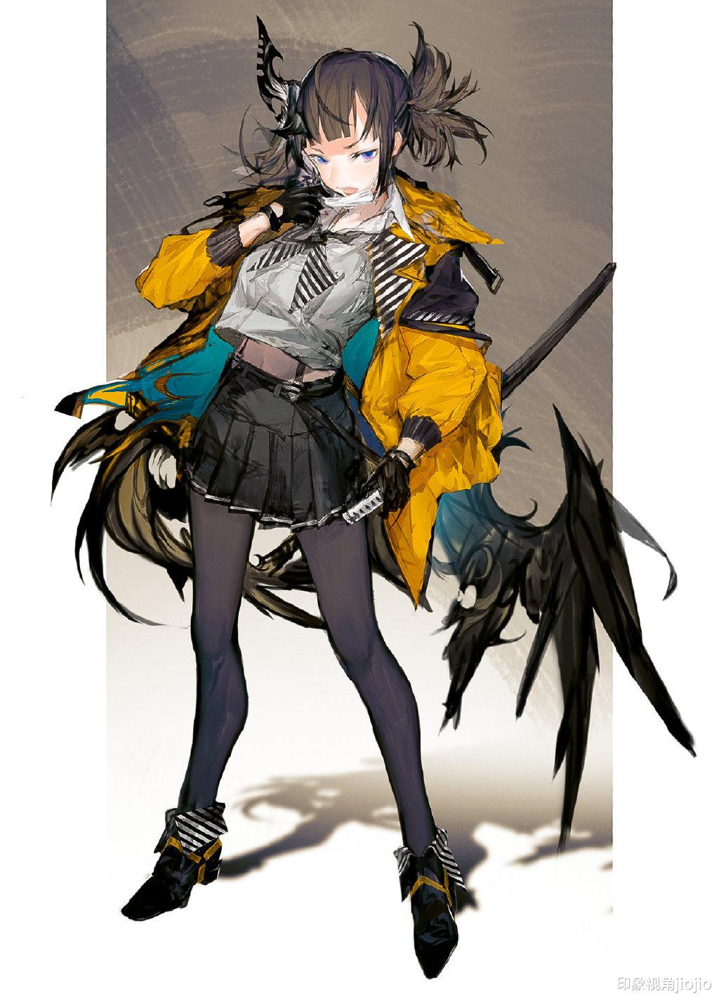二次元|酷酷的幻想少女角色插画，设计感很强，人物的动态角度考究
