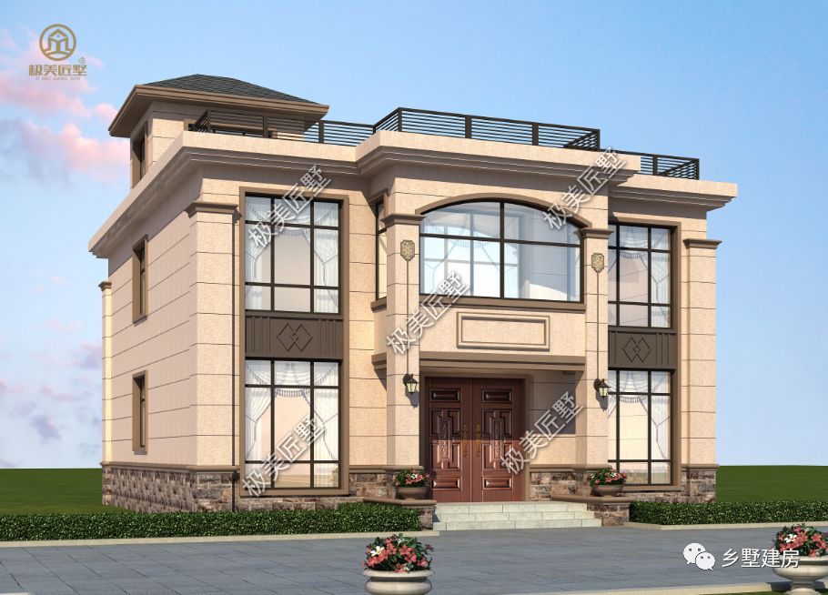 11.8X13米,中西合璧的二层别墅,农村建房就选它