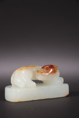 和田玉籽料|回流-和田玉籽料瑞兽钮印章