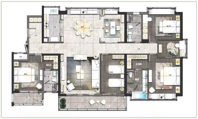 190平现代轻奢大平层设计,虽然简单但是却高级大方的精致与档次