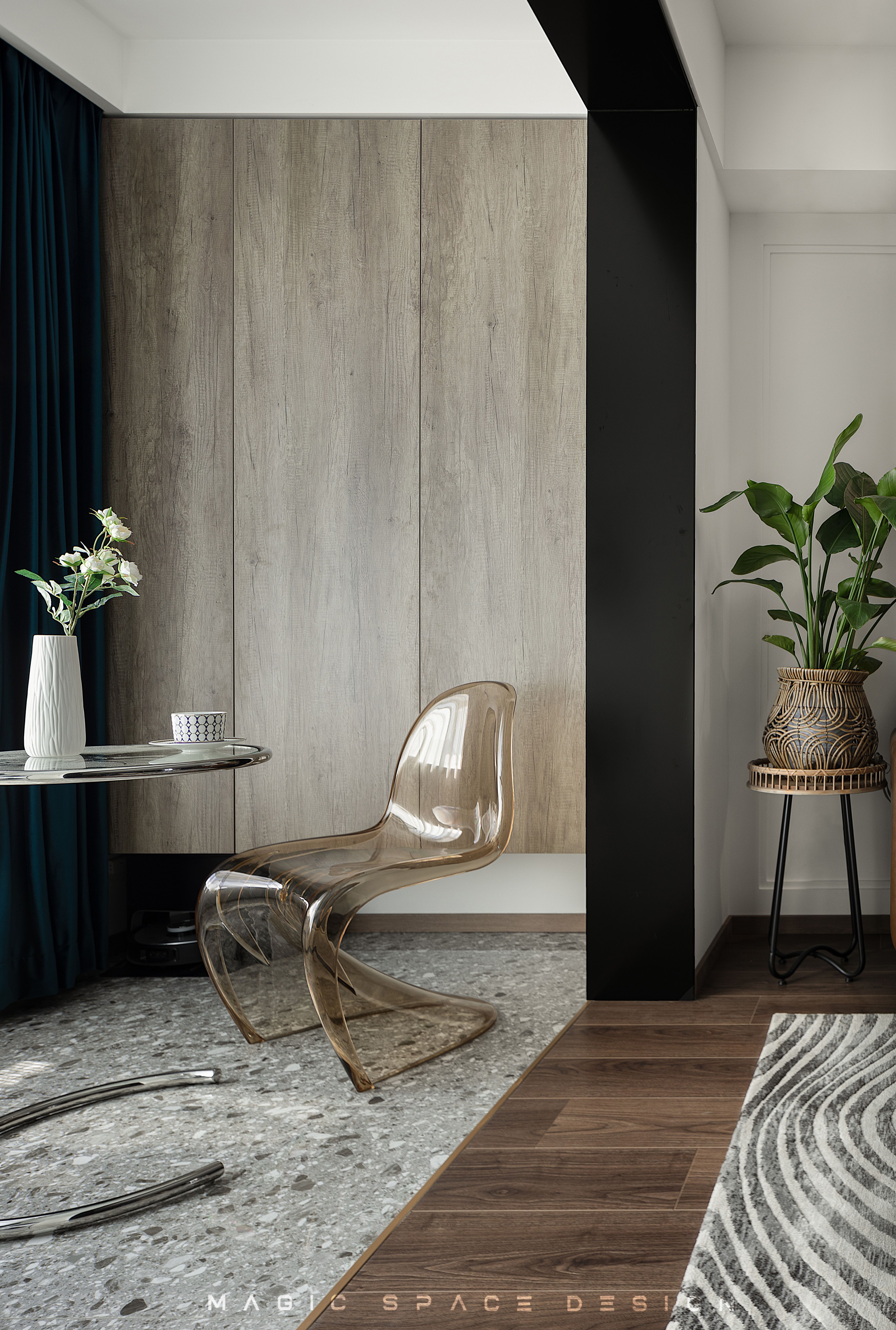 126㎡石绿+深棕,被复古轻奢的氛围感拿捏了