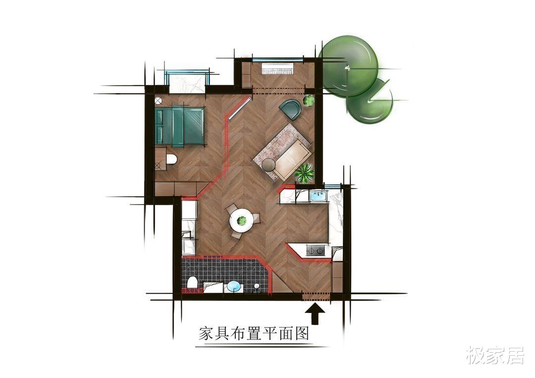 一居室也能很俏皮，家里也能有游乐空间，还有超大收纳区