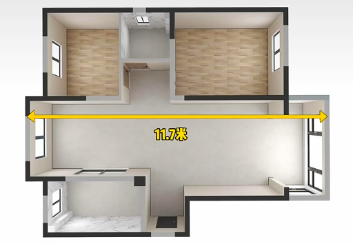 经典四大块户型两居改三居。难吗？