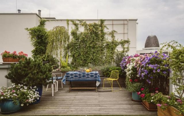 带露台的房子很好装,高级米色调,绿植鲜花围绕,生活暖暖又幸福