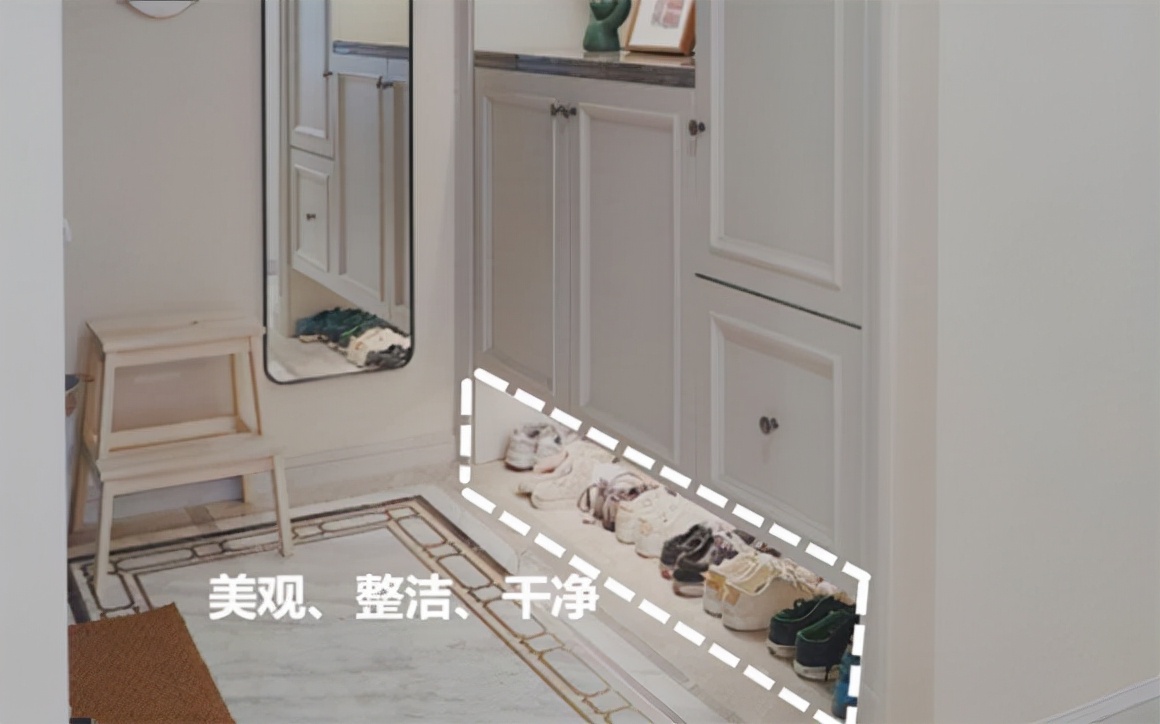 玄关鞋柜别做顶天立地式!记得给这三个地方“留空”,美观又实用