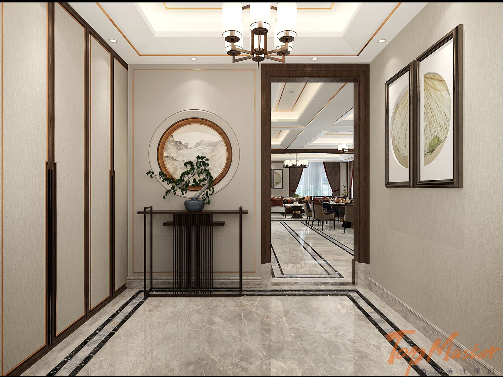 【鲁班装饰】云玺大宅600㎡新中式风格,皆是雅韵