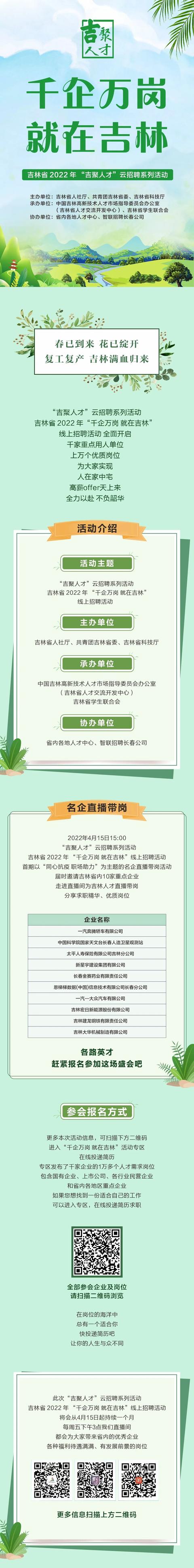 编程|吉林省2022年“千企万岗 就在吉林”线上招聘启动