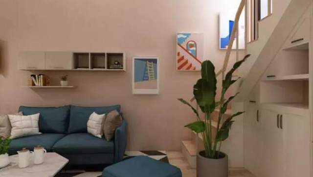 闺蜜50㎡复式新家,颜值实用兼具,楼梯间也被合理利用了起来