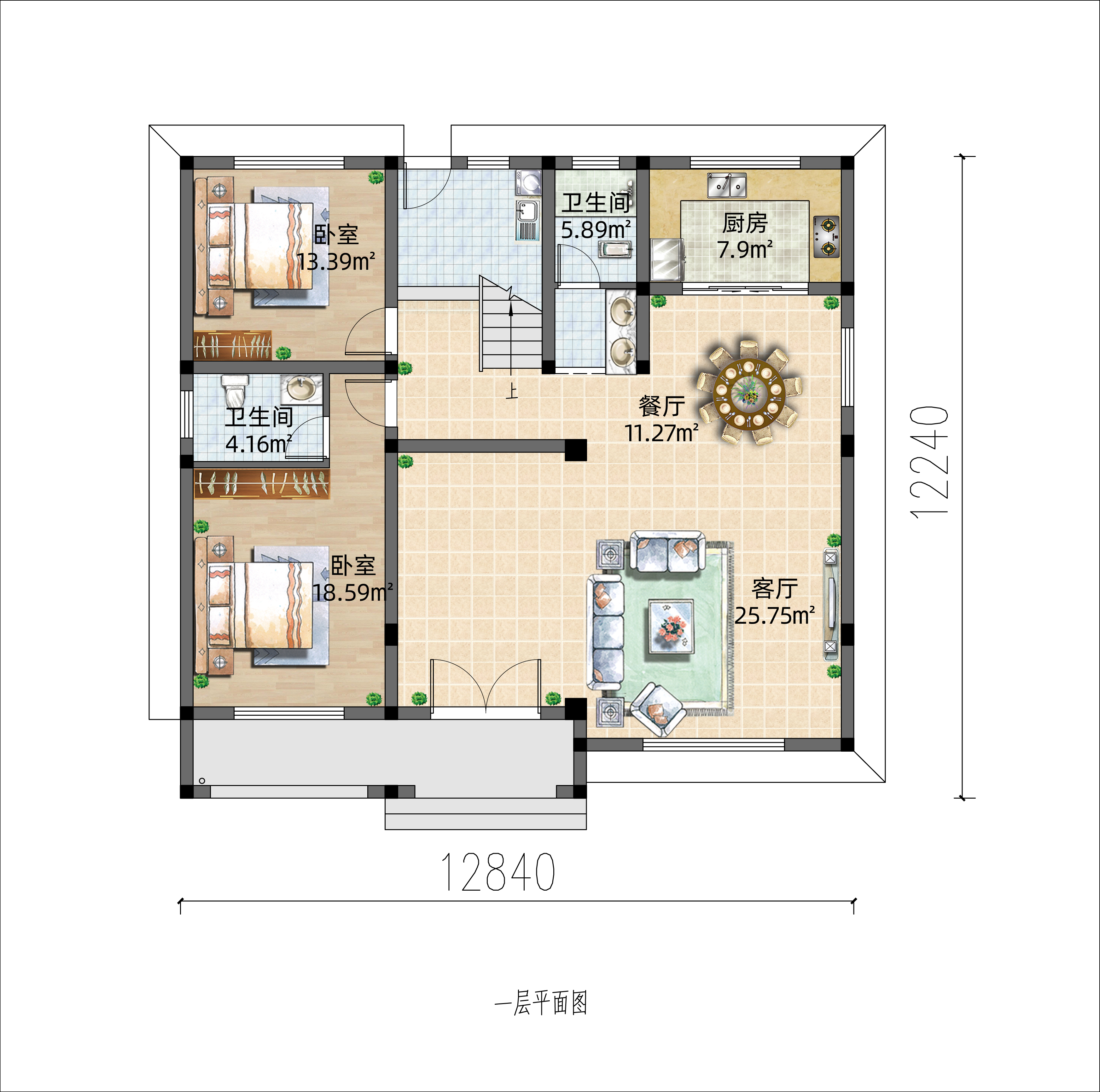占地150平的现代二层住宅,六卧三卫布局合理舒适