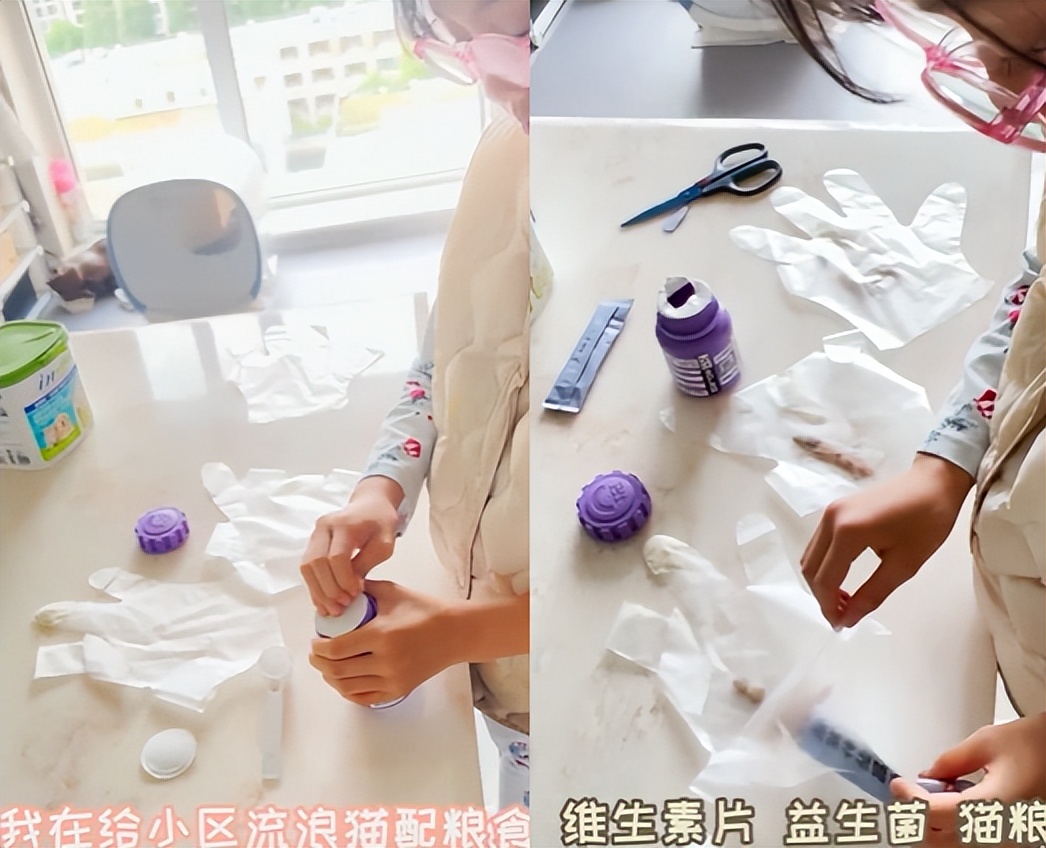 贾云馨|9岁甜馨小区喂流浪猫！和朋友跳皮筋好欢快，打扮潮流身高出众