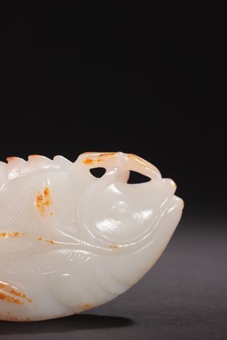 和田玉籽料|回流-和田玉籽料连年有余雕件