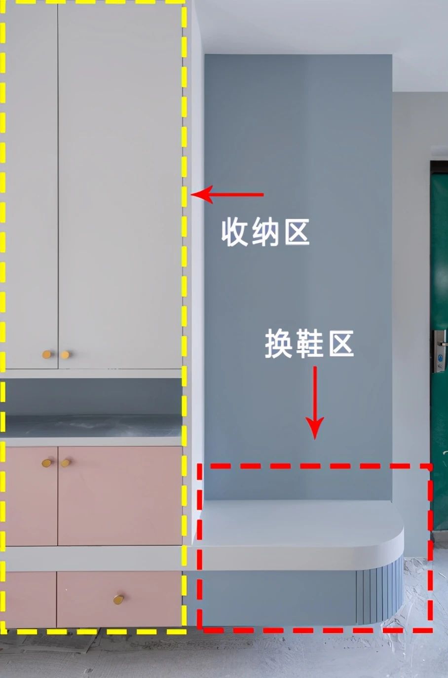 入户没玄关怎么办？教你这样贴墙装双面柜，收纳翻倍还有独立玄关