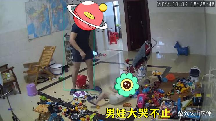 男子去丈母娘家中过节,2岁男娃想跟他玩耍,被男子一掌扇飞