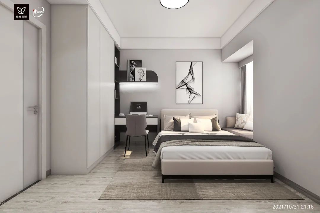 全屋柜子都刷白色，担心太单调，没想到效果这么惊艳