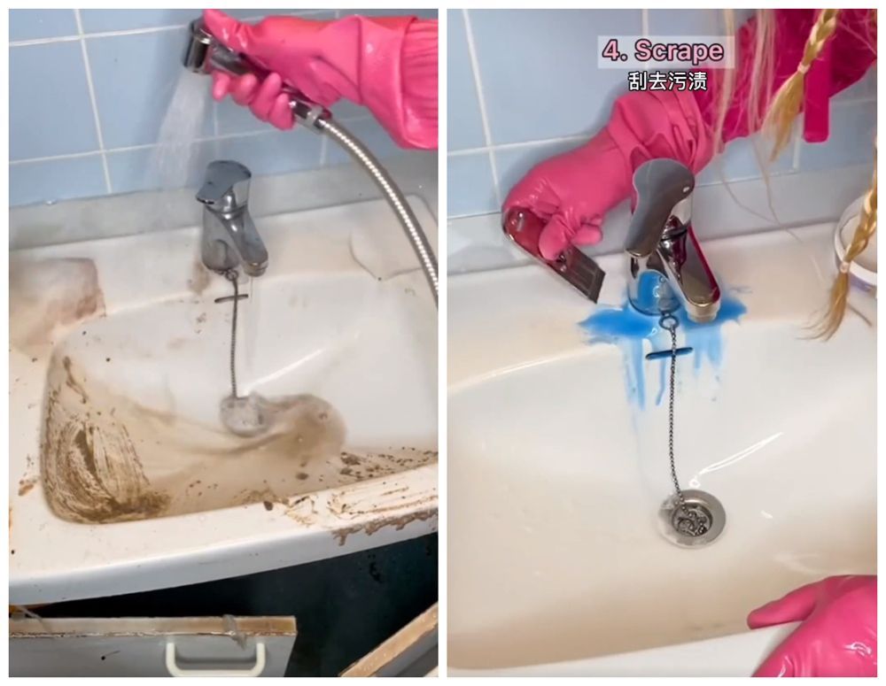 一位“强迫症”姑娘，专挑最脏的厨房清洁打扫，网友：解压治愈