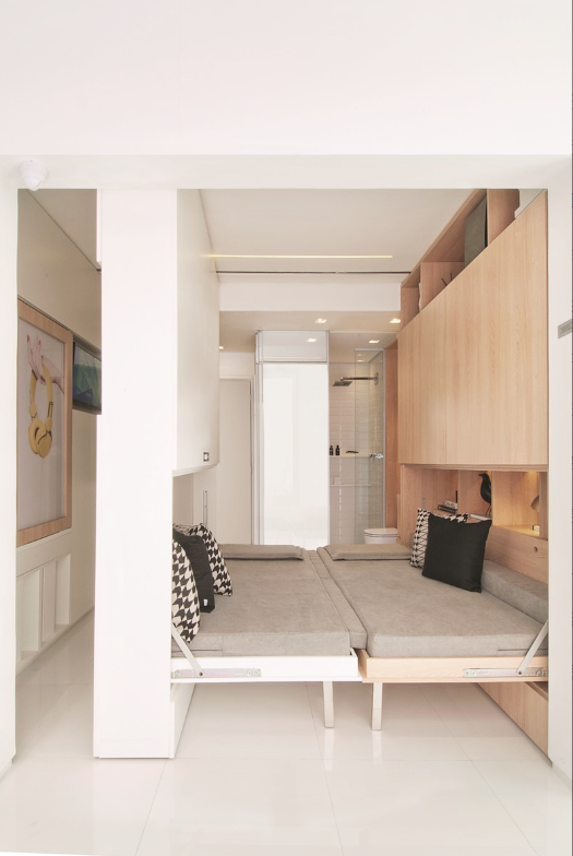 真是超\强悍\的设计,该有的功能一个不落,所需空间仅房间大小!