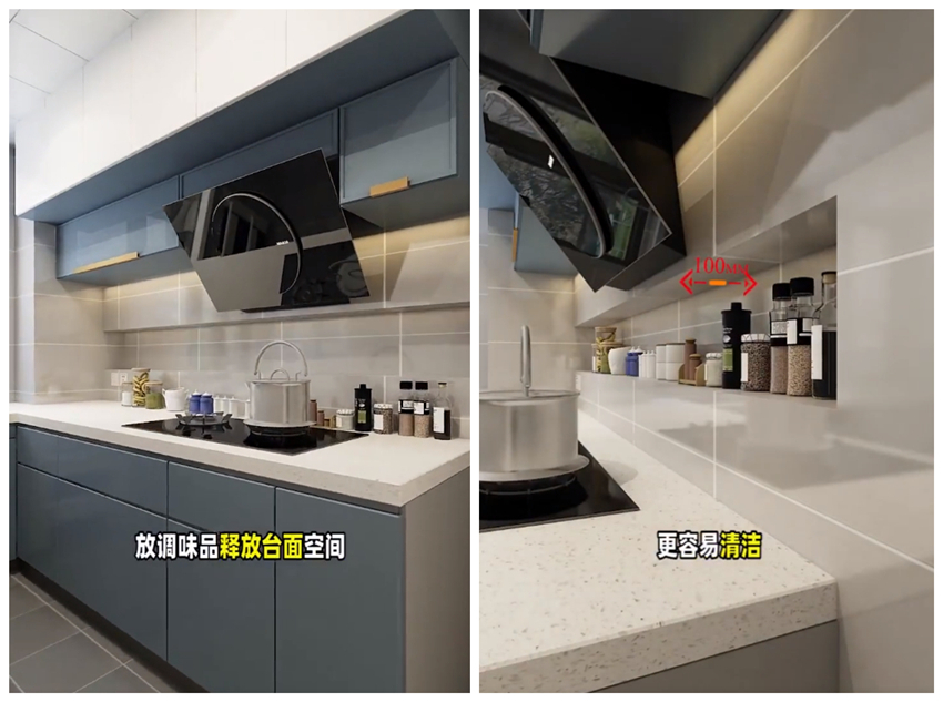 狭长型厨房站不下脚?若想增加厨房收纳,2种橱柜设计可以一试